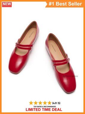 Leather Mary Jane Flats Square Toe Dress Shoes